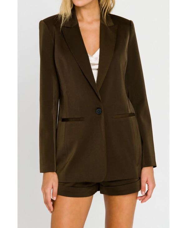 【送料無料】 エンドレスローズ レディース ジャケット・ブルゾン ブレザー アウター Women's Single-Breasted Blazer Olive