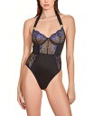 楽天ReVida 楽天市場店【送料無料】 ホーティ レディース ナイトウェア アンダーウェア Women's Halter Lace Bustier Bodysuit 1 Pc Lingerie Blue, Black