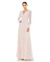 【送料無料】 マックダガル レディース ワンピース トップス Women's Beaded Lace Long Sleeve Wrap Over Gown Li...