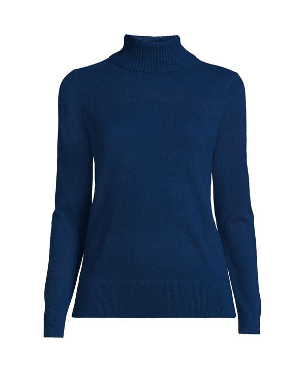 【送料無料】 ランズエンド レディース ニット・セーター アウター Women's Cashmere Turtleneck Sweater Deep sea navy