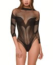 【送料無料】 ホーティ レディース ナイトウェア アンダーウェア Women's Fishnet Sheer Bodysuit 1 Pc Lingerie Bl...