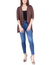 【送料無料】 24セブンコンフォート レディース ニット セーター カーディガン アウター Women 039 s Open Front Elbow Length Sleeve Cardigan Sweater Brown