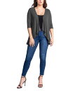 【送料無料】 24セブンコンフォート レディース ニット セーター カーディガン アウター Women 039 s Open Front Elbow Length Sleeve Cardigan Sweater Gray