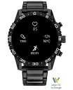 yz V`Y Y rv ANZT[ Unisex CZ Smart Wear OS Black-Tone Stainless Steel Bracelet Smart Watch 45mm Gray