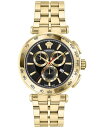 【送料無料】 ヴェルサーチ メンズ 腕時計 アクセサリー Men's Swiss Chronograph Aion Gold Ion Plated Stainless Steel Bracelet Wat..