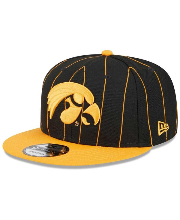  ニューエラ メンズ 帽子 アクセサリー Men's Black Gold Iowa Hawkeyes Vintage-Like 9FIFTY Snapback Hat Black, Gold