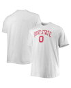 【送料無料】 チャンピオン メンズ Tシャツ トップス Men 039 s White Ohio State Buckeyes Big and Tall Arch Over Wordmark T-shirt White