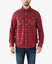 【送料無料】 トゥルーレリジョン メンズ シャツ トップス Men's Long Sleeve Big T Western Plaid Shirt Cabernet, Jester, Granite Gray Plaid