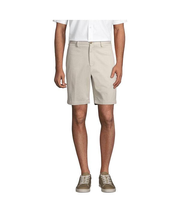 【送料無料】 ランズエンド メンズ ハーフパンツ・ショーツ ボトムス Men's Big & Tall 9" Traditional Fit No Iron Chino Shorts Light stone