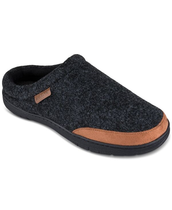 yz nK[ Y T_ V[Y Men's Microsuede Trim Bumper Felt Clogs Charcoal