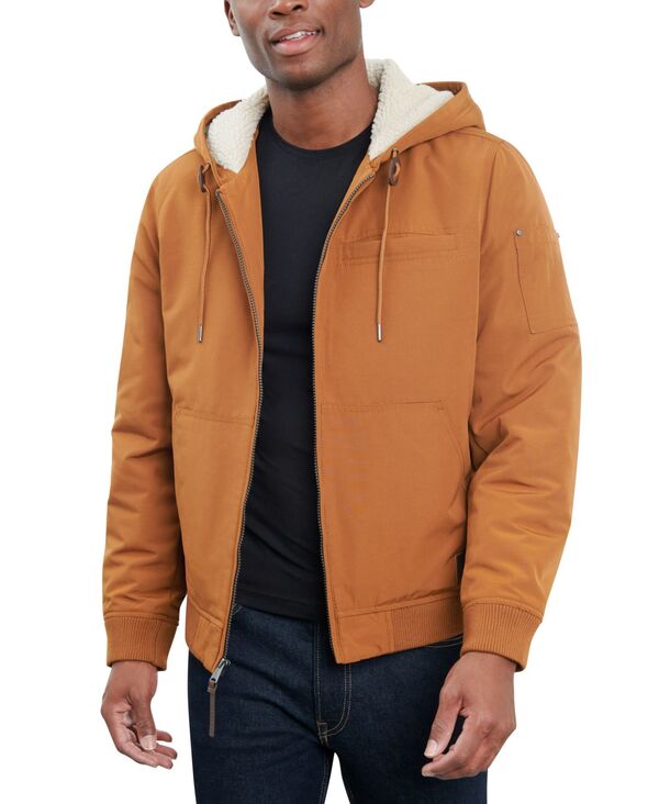 【送料無料】 ラッキーブランド メンズ ジャケット・ブルゾン アウター Men s Fleece-Lined Zip-Front Hooded Jacket Tobacco