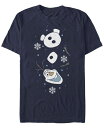 【送料無料】 フィフスサン メンズ Tシャツ トップス Men's Olaf Christmas Sleeve Short Sleeve Crew T-shirt Navy