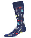 楽天ReVida 楽天市場店【送料無料】 メモイ メンズ 靴下 アンダーウェア Men's Kitchen Crew Rayon from Bamboo Novelty Crew Socks Navy