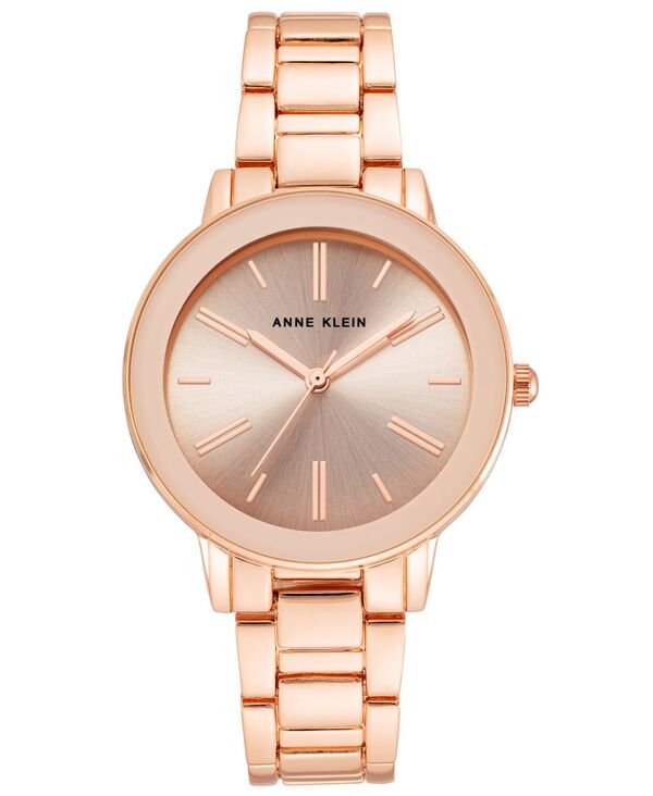 【送料無料】 アンクライン レディース 腕時計 アクセサリー Women's Rose Gold-Tone Mixed Metal Link Bracelet Watch 36mm Rose Gold