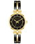 ̵ 󥯥饤 ǥ ӻ ꡼ Women's Gold-Tone Alloy Bangle with Black Enamel Watch 38mm Black, Gold-Tone