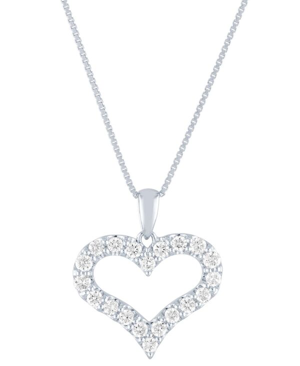 yz tH[Go[ OE _CY fB[X lbNXE`[J[Ey_ggbv ANZT[ Lab Grown Diamond Heart Pendant Necklace (1/2 ct. t.w.) in Sterling Silver 16