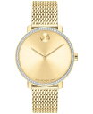 yz oh fB[X rv ANZT[ Women's Swiss Bold Shimmer Gold Ion Plated Stainless Steel Mesh Bracelet Watch 34mm Gold-tone