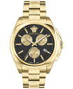 yz FT[` fB[X rv ANZT[ Women's Swiss Chronograph Medusa Gold Ion Plated Stainless Steel Bracelet Watch 40mm Ip Yellow Gold