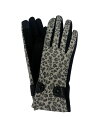 【送料無料】 マーカスアドレール レディース 手袋 アクセサリー Leopard Print Touchscreen Jersey Glove Black