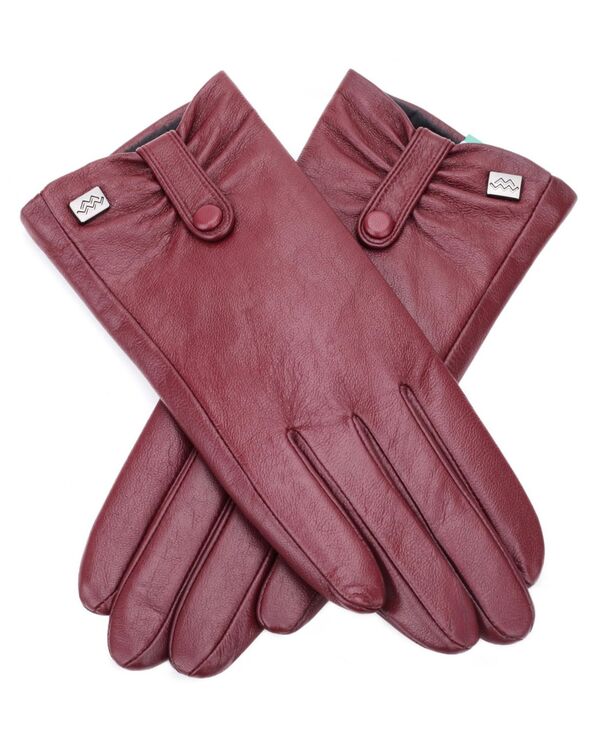 yz ~I}I fB[X  ANZT[ Women's Compress Snap Touchscreen Sheepskin Glove Burgundy