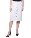 【送料無料】 ニューヨークコレクション レディース スカート ボトムス Petite Slim Tweed Double Knit Pencil Skirt with Pockets Ivory(4)