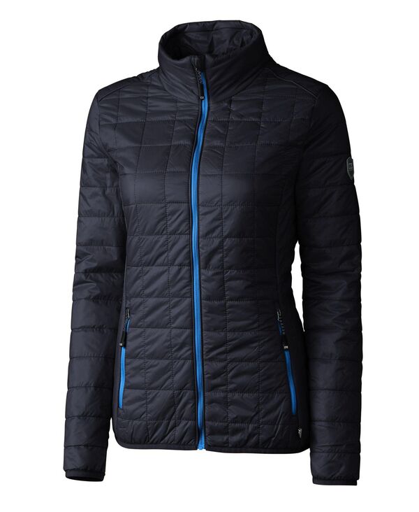 【送料無料】 カッターアンドバック レディース ジャケット・ブルゾン ダウンジャケット アウター Rainier PrimaLoft Womens Eco Insulated Full Zip Puffer Jacket Dark navy