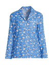 【送料無料】 ランズエンド レディース ナイトウェア アンダーウェア Women's Plus Size Long Sleeve Print Flannel Pajama Top Chicory blue snowman(4)