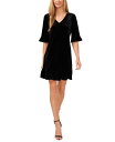 【送料無料】 セセ レディース ワンピース トップス Women's Velvet Elbow Sleeve Ruffle Trim Shift Dress R...
