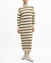 【送料無料】 マンゴ レディース ワンピース トップス Women's Knitted Turtleneck Dress Khaki