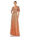 【送料無料】 マックダガル レディース ワンピース トップス Women's Embellished V Neck Butterfly Sleeve Colum...