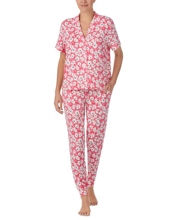 楽天ReVida 楽天市場店【送料無料】 サンクチュアリー レディース ナイトウェア アンダーウェア Women's 2-Pc. Notched-Collar Jogger Pajamas Set Pink Floral
