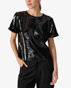 yz TN`A[ fB[X Vc gbvX Women's Perfect Short-Sleeve Sequin T-Shirt Black