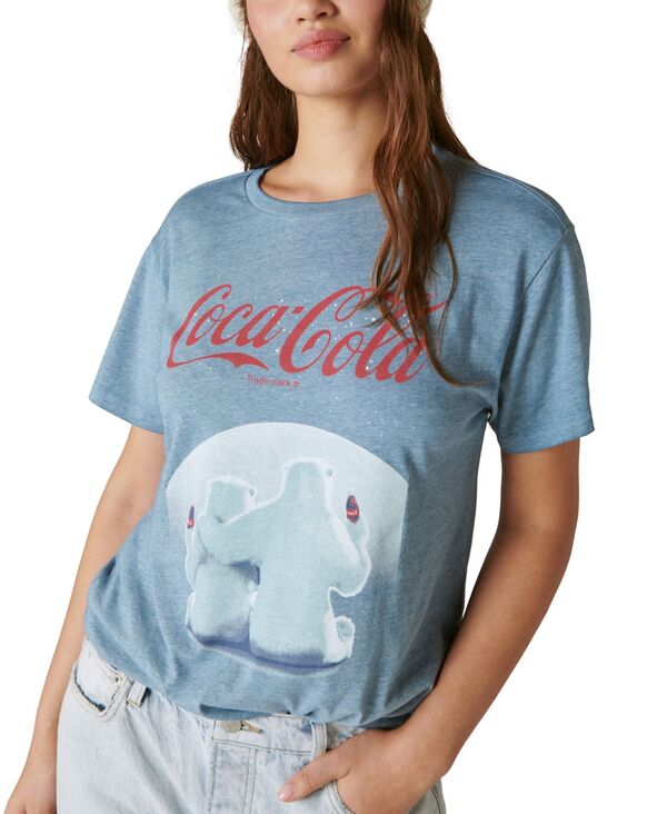 【送料無料】 ラッキーブランド レディース シャツ トップス Women's Coca-Cola Bears T-Shirt Real Teal