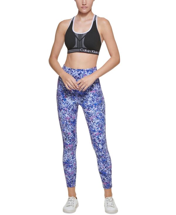 yz JoNC fB[X MX {gX Floral-Print 7/8 Leggings Splatter Bold Blue