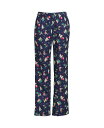 【送料無料】 ランズエンド レディース ナイトウェア アンダーウェア Women's Tall Print Flannel Pajama Pants Deep sea navy holiday pups