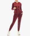 【送料無料】 ホワイトマーク レディース ナイトウェア アンダーウェア Women 039 s Velour Tracksuit Loungewear 2pc Set Brick Red