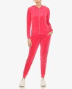 【送料無料】 ホワイトマーク レディース ナイトウェア アンダーウェア Women 039 s Velour Tracksuit Loungewear 2pc Set Magenta