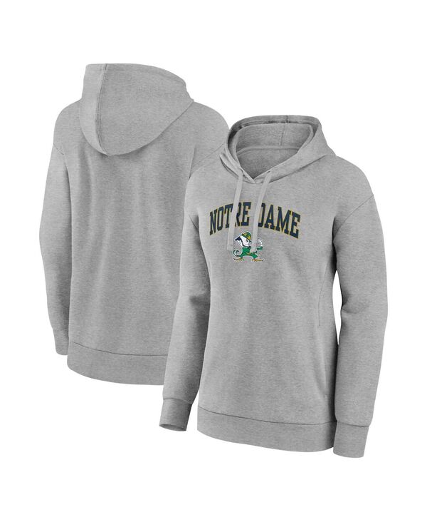 ̵ եʥƥ ǥ ѡå աǥ  Women's Branded Heather Gray Notre Dame Fighting Irish Evergreen Campus Pullover Hoodie Heather Gray