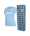 【送料無料】 コンセプツ スポーツ レディース ナイトウェア アンダーウェア Women's Carolina Blue Navy North Carolina Tar Heels Arctic T-shirt and Flannel Pants Sleep Set Carolina Blue, Navy
