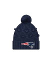 【送料無料】 ニューエラ レディース 帽子 アクセサリー Women's Navy New England Patriots Toasty Cuffed Knit Hat with Pom Navy
