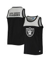 【送料無料】 スターター メンズ タンクトップ トップス Men's Black Silver Las Vegas Raiders Team Touchdown...