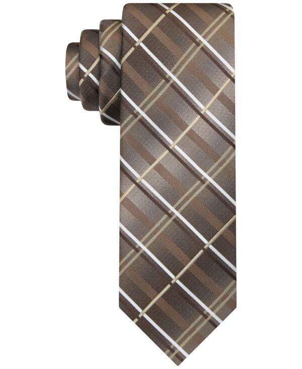 【送料無料】 ヴァンハウセン メンズ ネクタイ アクセサリー Men's Metallic Grid Tie Taupe