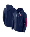  ファナティクス メンズ パーカー・スウェット フーディー アウター Men's Branded Navy Cleveland Guardians Offensive Line Up Full-Zip Hoodie Navy