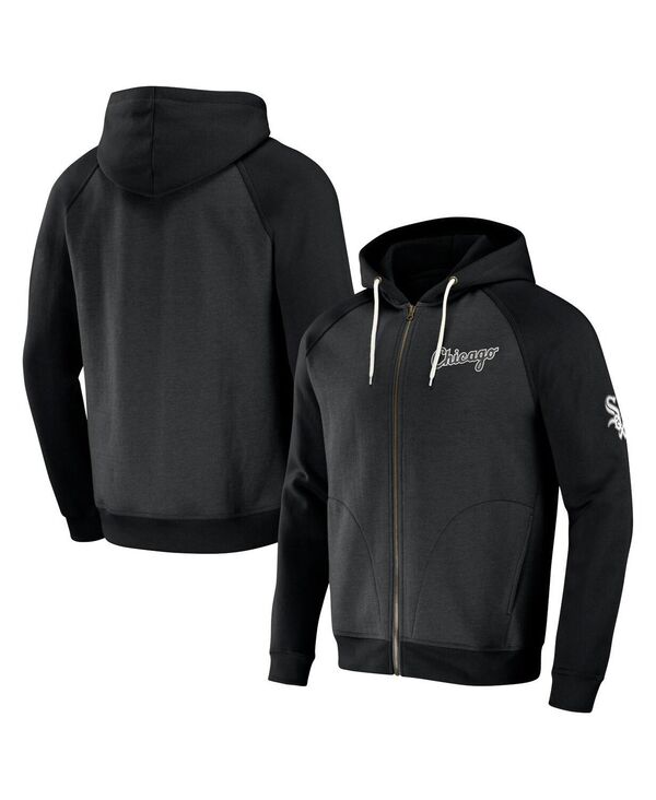 【送料無料】 ファナティクス メンズ パーカー・スウェット フーディー アウター Men's Darius Rucker Collection by Black Chicago White Sox Raglan Full-Zip Hoodie Black