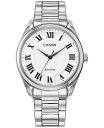 yz V`Y fB[X rv ANZT[ Eco-Drive Women's Arezzo Stainless Steel Bracelet Watch 35mm Silver-tone