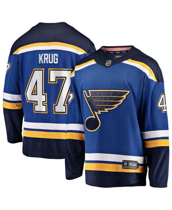 【送料無料】 ファナティクス メンズ シャツ トップス Men's Branded Torey Krug Blue St. Louis Blues Home Premier Breakaway Player Jersey Blue