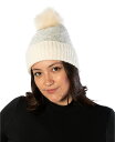【送料無料】 マーカスアドレール レディース 帽子 ニットキャップ アクセサリー Geo Lurex Print Beanie with Pom Ivory