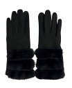 【送料無料】 マーカスアドレール レディース 手袋 アクセサリー Faux Fur Cuff Faux Suede Touchscreen Glove Blac...