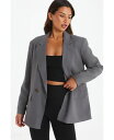 【送料無料】 クイズ レディース ジャケット ブルゾン ブレザー アウター Women 039 s Woven Oversized Double-Breasted Tailored Blazer Grey