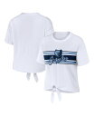 【送料無料】 ウェア バイ エリン アンドルーズ レディース Tシャツ トップス Women's White Memphis Grizzlies Tie-Front T-shirt White(4)